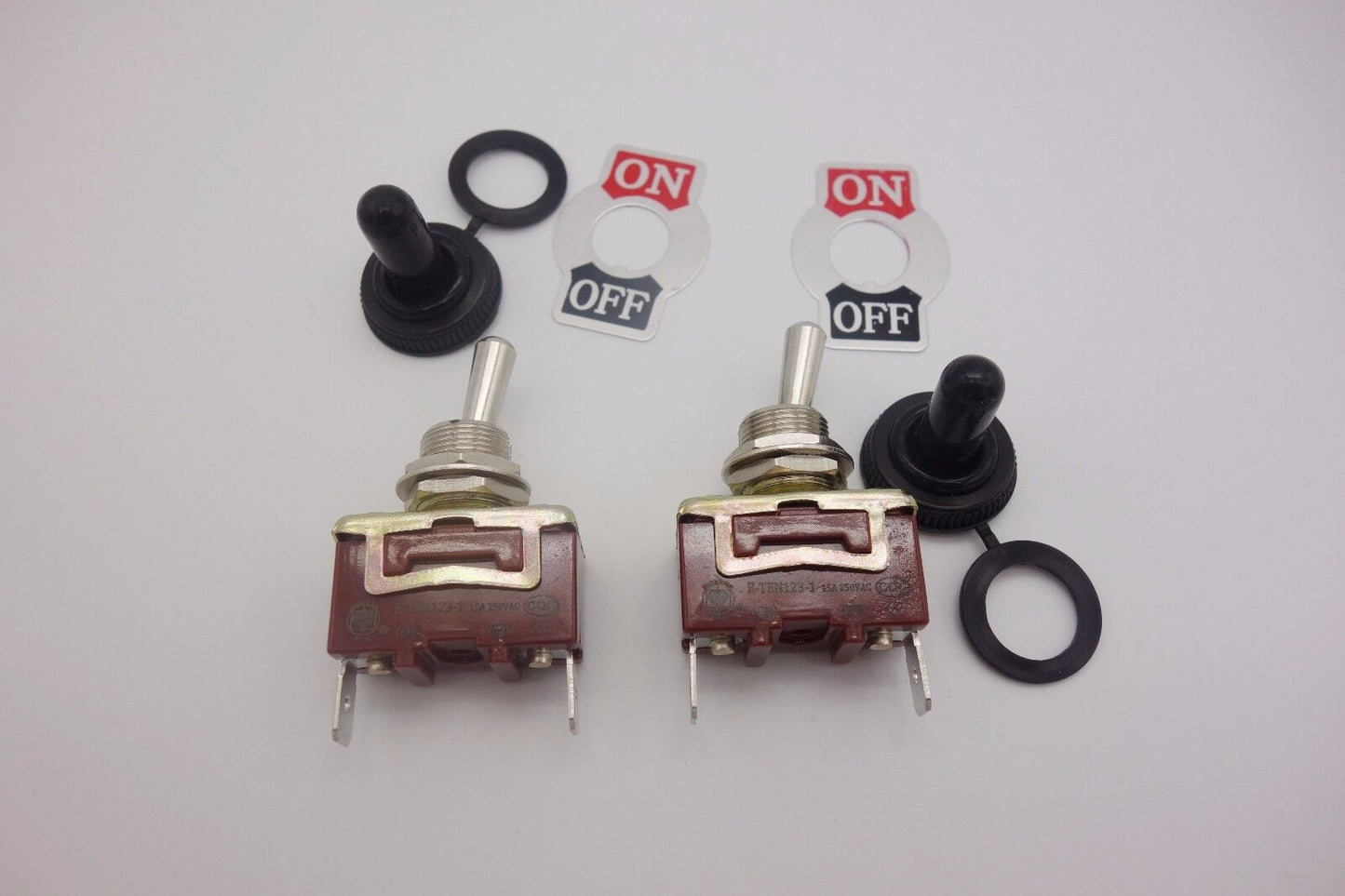 2PCS 2 PIN ON-OFF Toggle Switch 15A 250V Plug in Termianl momentary water proof