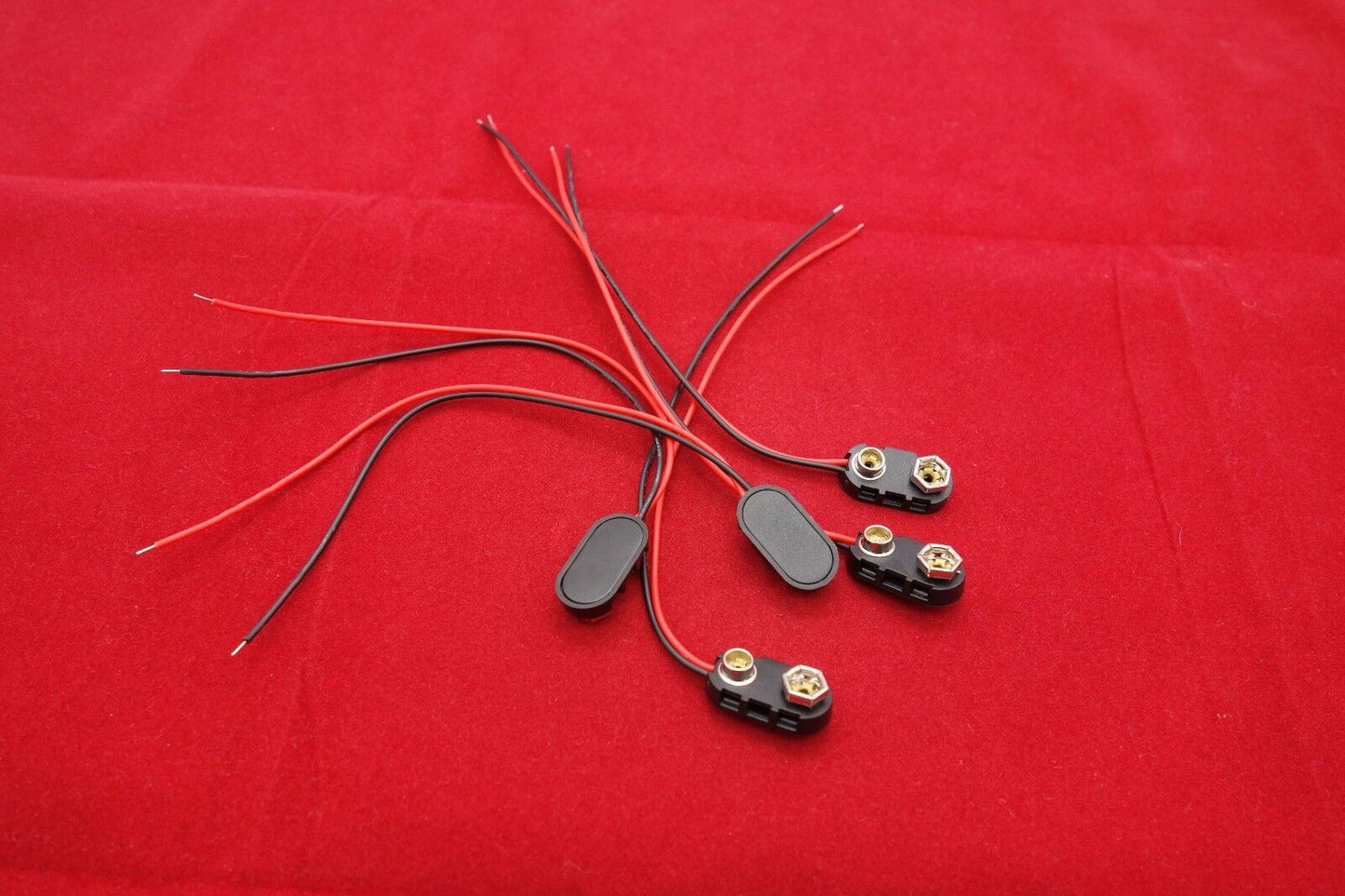 5PCS PP3 9V Battery Connector T Type Snap On Plug Clip Tinned Wire Leads 150mm