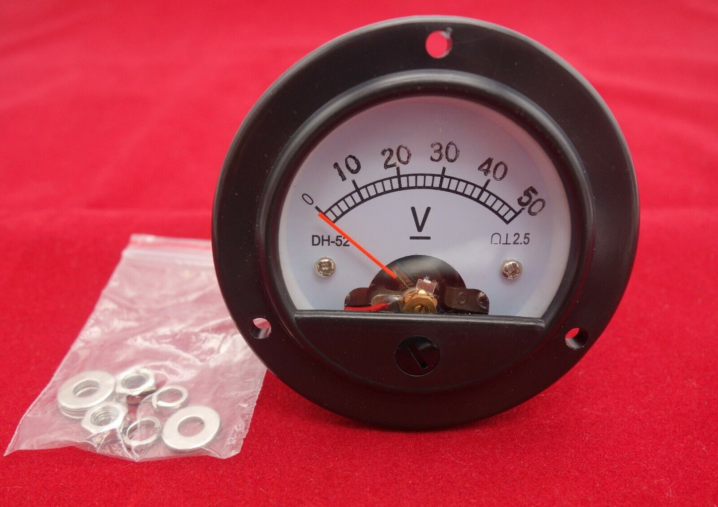 DC 0-50V Analog Voltmeter Analogue Voltage panel meter Dia. 66.4mm DH52