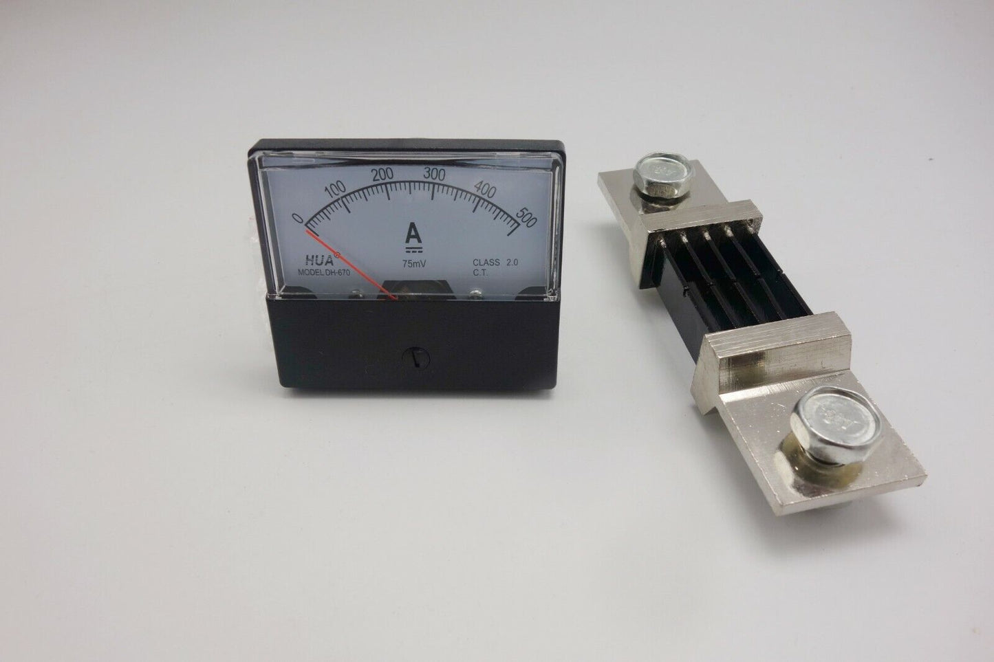 1 Pc DC 0-500A Analog Ammeter Panel AMP Current Meter 67*70MM With Shunt