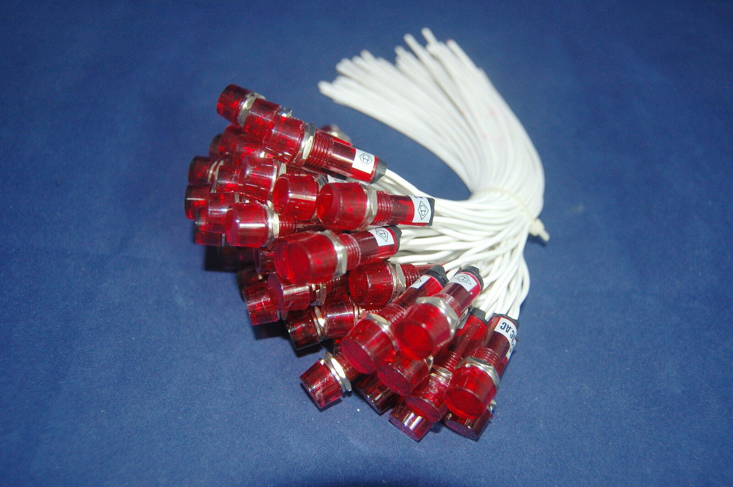 5Pcs 220V AC 10mm RED Mini Neon Pilot Lights CYLINDRICAL Cap with wire