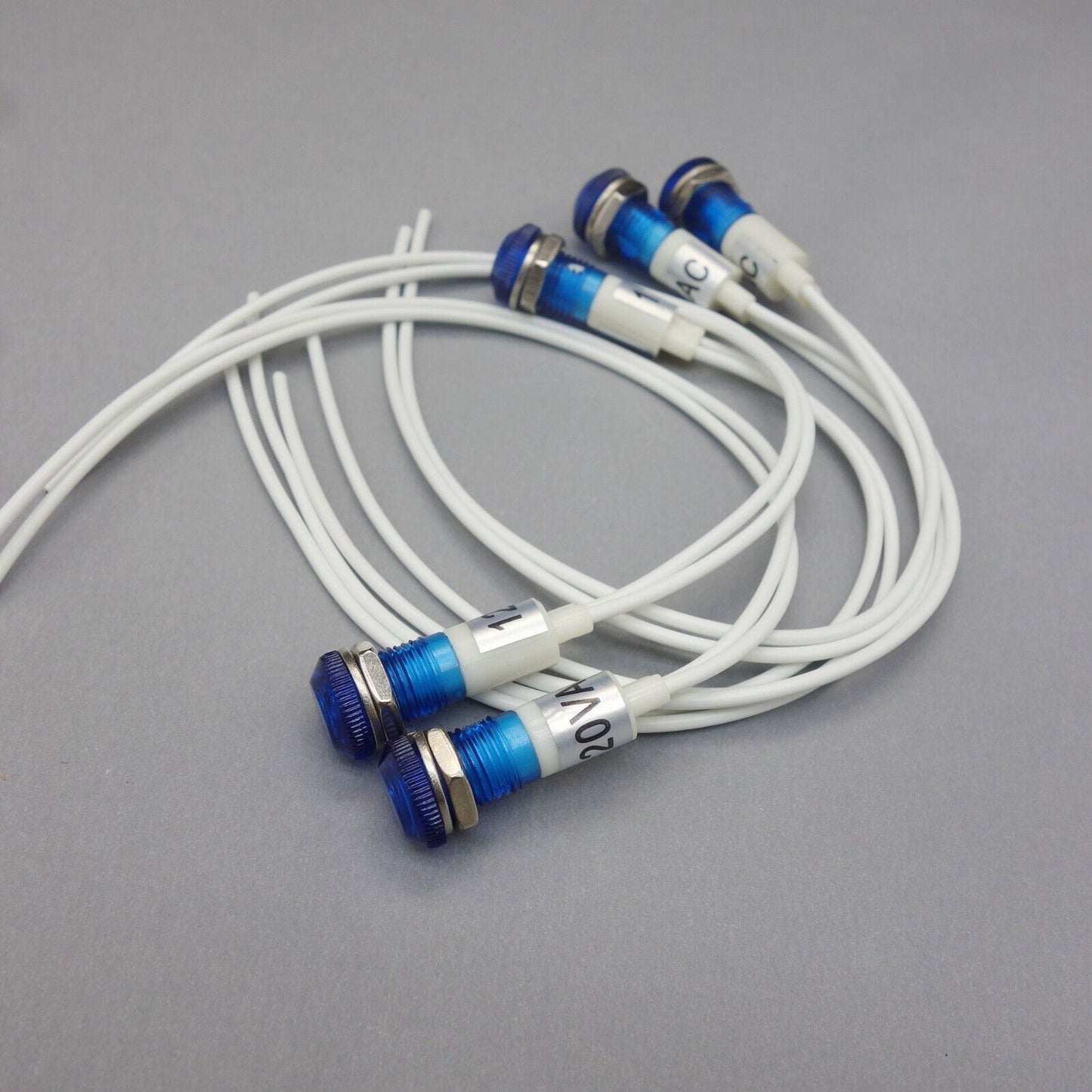 50 Pcs 120V AC 10mm Blue Panel Mounting LED Indication Signal Pilot Lights