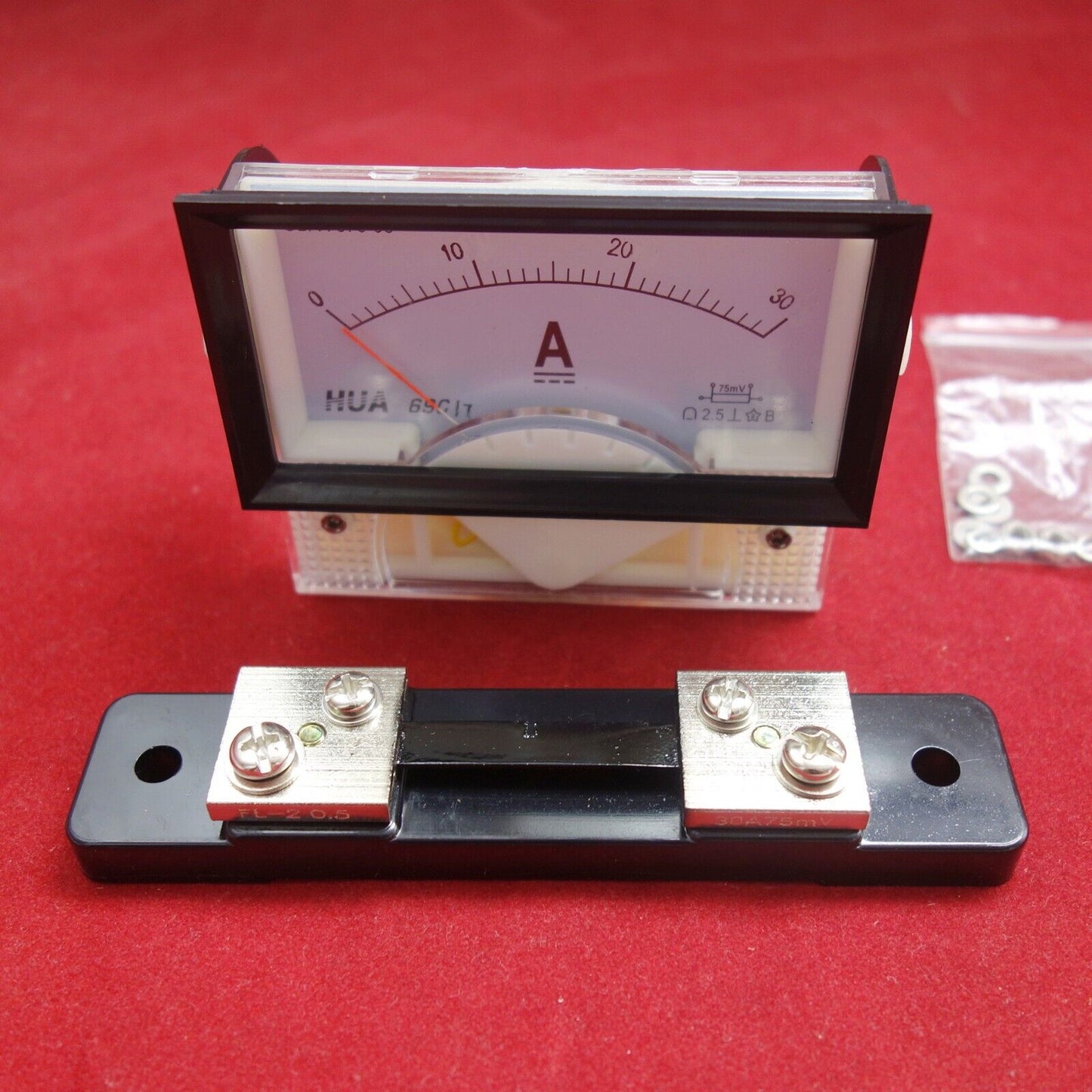 1PC DC 0-30A Analog Ammeter Panel AMP Current Meter 69C17 69C9 with Shunt