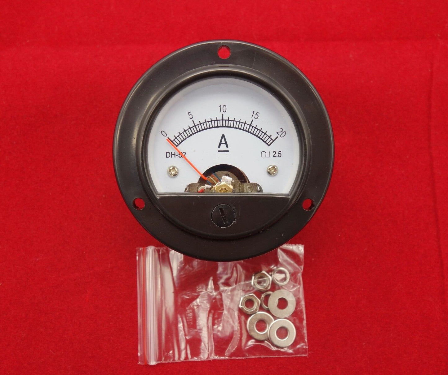 DC 0- 20A Round Analog Ammeter Panel Current Dia. 66.4mm DH52 direct connect