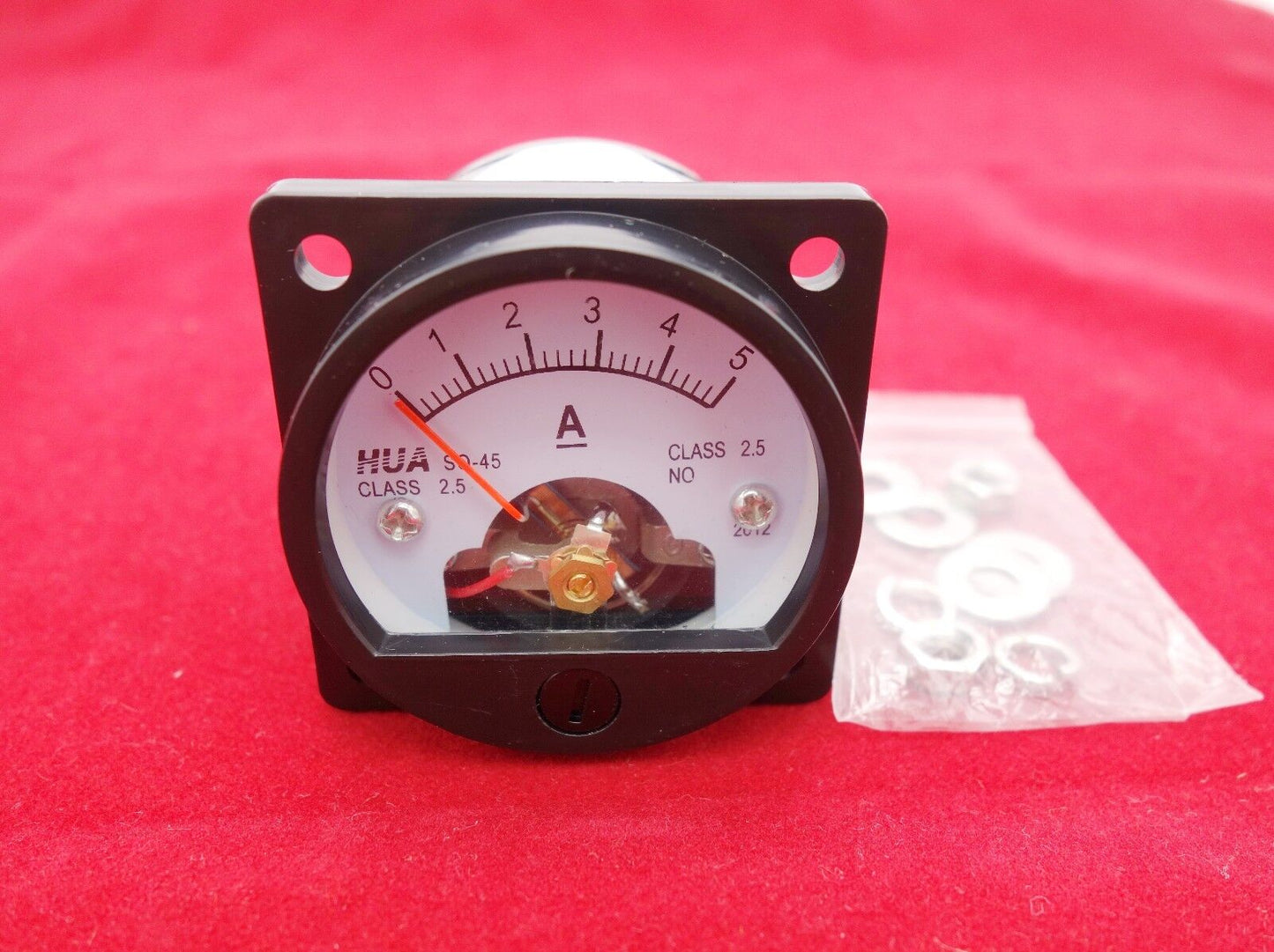 1PC DC 0-5A Analog Ammeter Panel AMP Current Meter SO45 Cutout 45mm