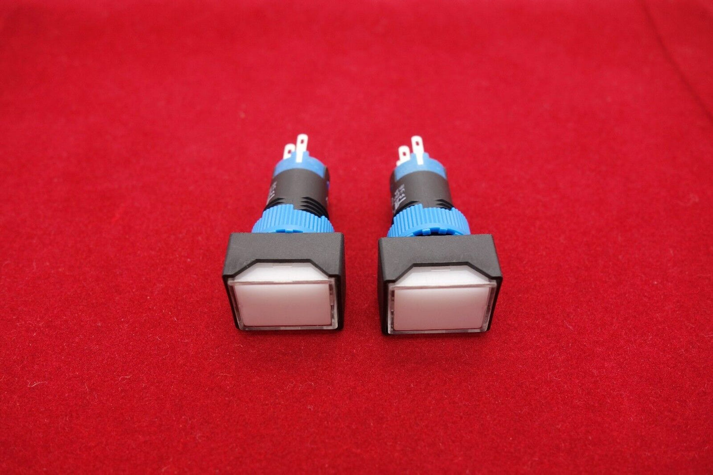 2PCS Cutout 12MM 48V White LED ILLUMINATED Rectangular Maintained PUSH BUTTON