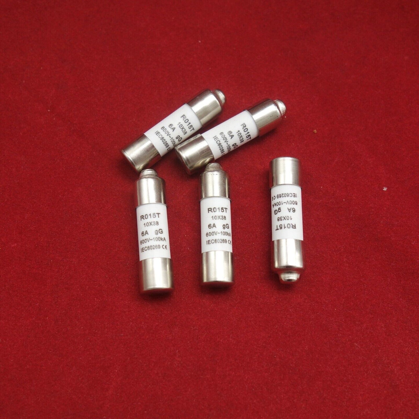 5Pcs ATQR RO15T 600V 6A 10 x 38mm Ceramic Cylindrical Fuse Links gG Time delay
