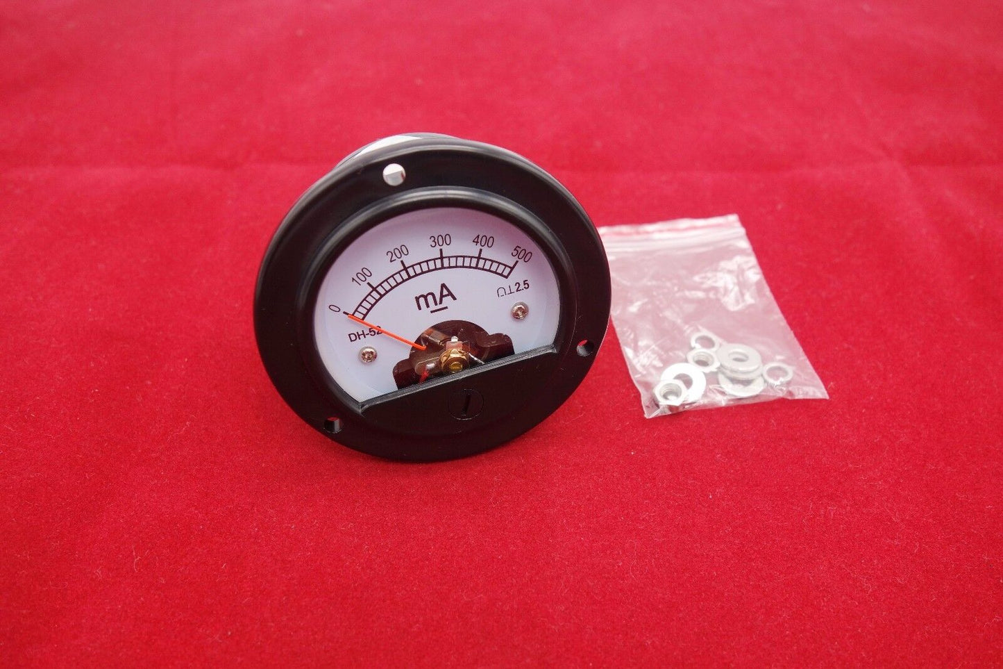DC 0- 500mA Round Analog Ammeter Panel Current Dia. 66.4mm DH52 direct connect