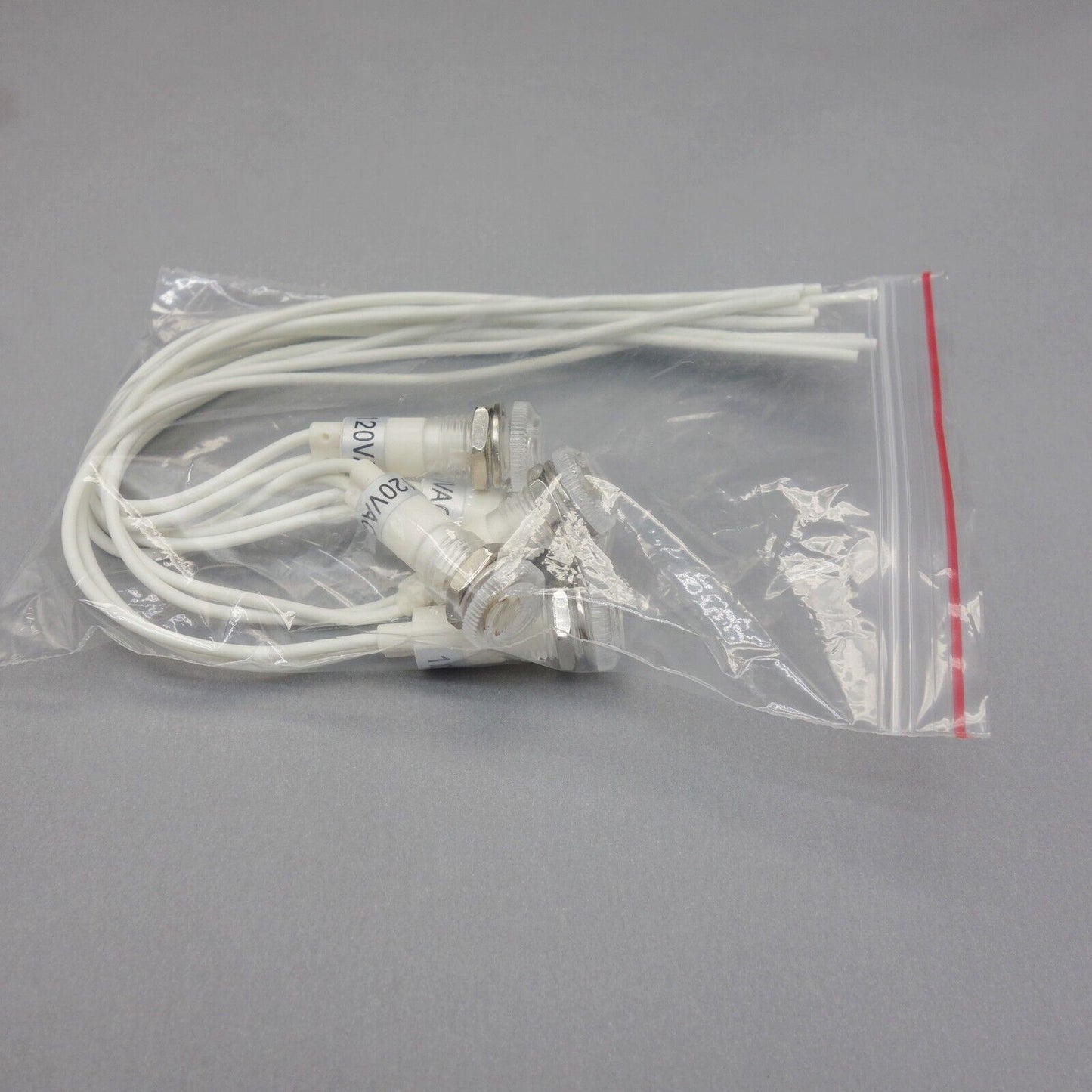 50 Pcs 120V AC 10mm White Panel Mounting LED Indication Signal Pilot Lights