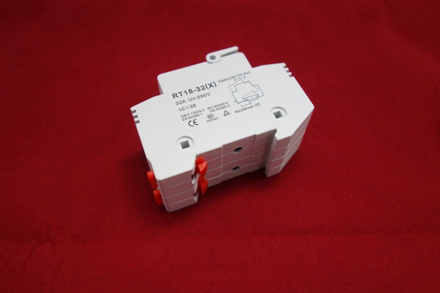1PC 2 Poles Din Rail Mounting RT18-32 Fuse Holder for 10x38MM Fuse link