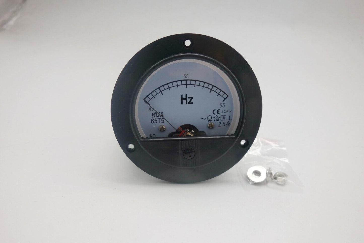 1PC Analogue Frequency Panel Meter 45-55HZ 220V Round Dia.90mm 65T5 plastic