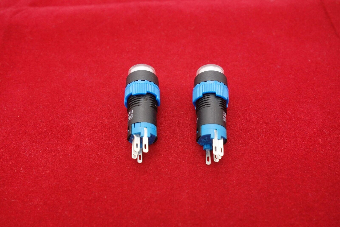 2PCS Cutout 12MM 6V White LED ILLUMINATED Round Latching PUSH BUTTON 5 PINS