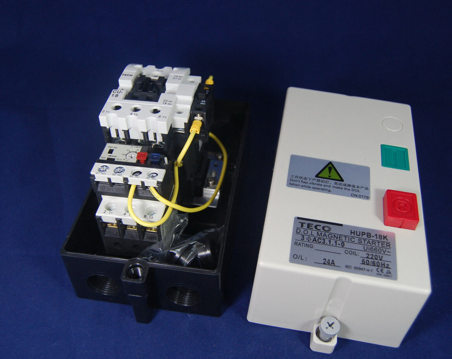 AC 380V Coil 17-24A 3 Phase Control Motor Magnetic Starter HUPB-18K