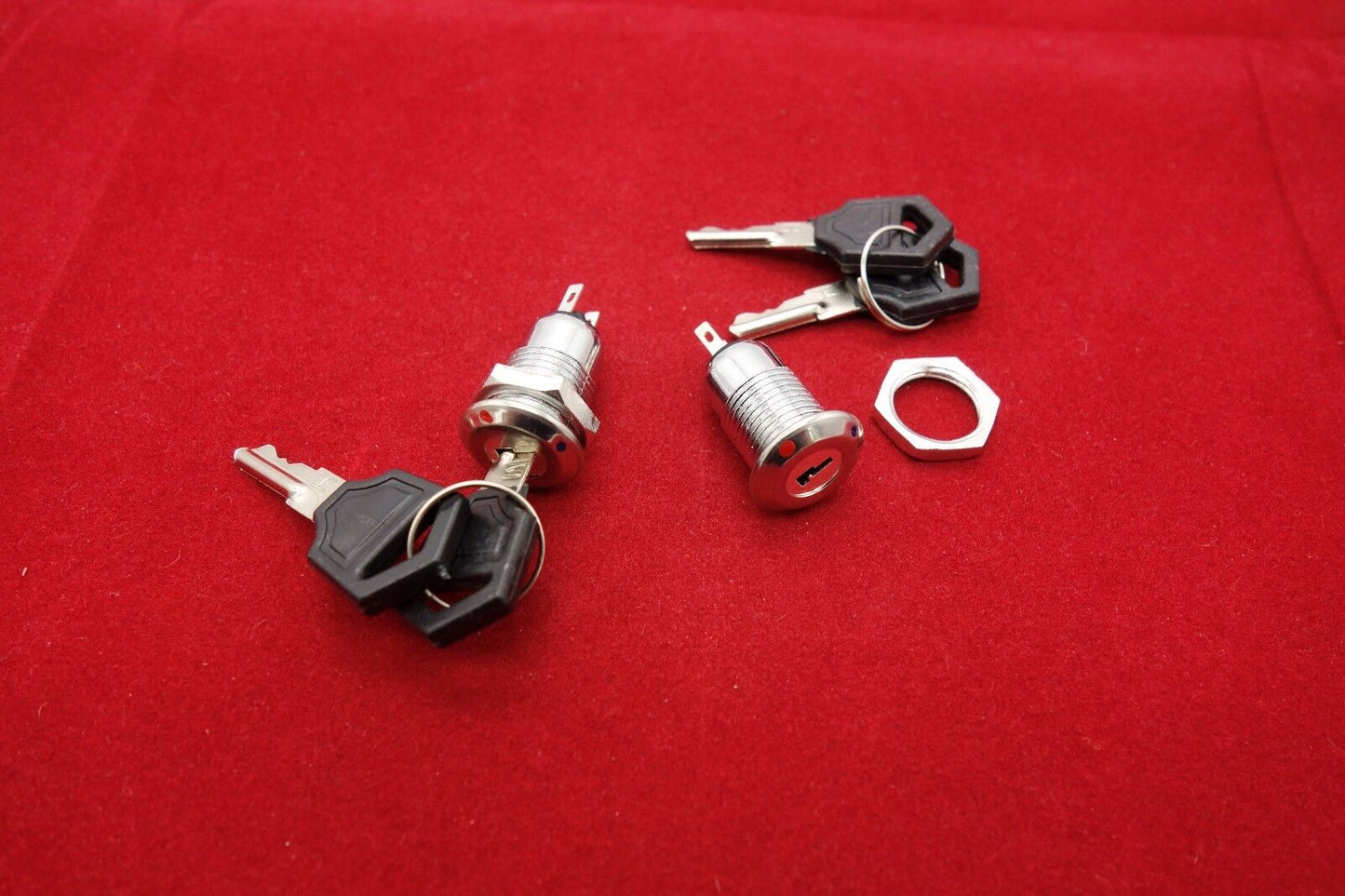 2pcs Cutout Dia. 12mm Metal On/Off Security key switch 2 position 250V AC 1A