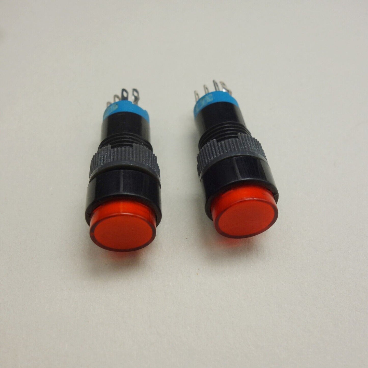 2PCS 12MM RED LED ILLUMINATED ROUND Momentary PUSH BUTTON 2NO/2NC 2POLES 8pins