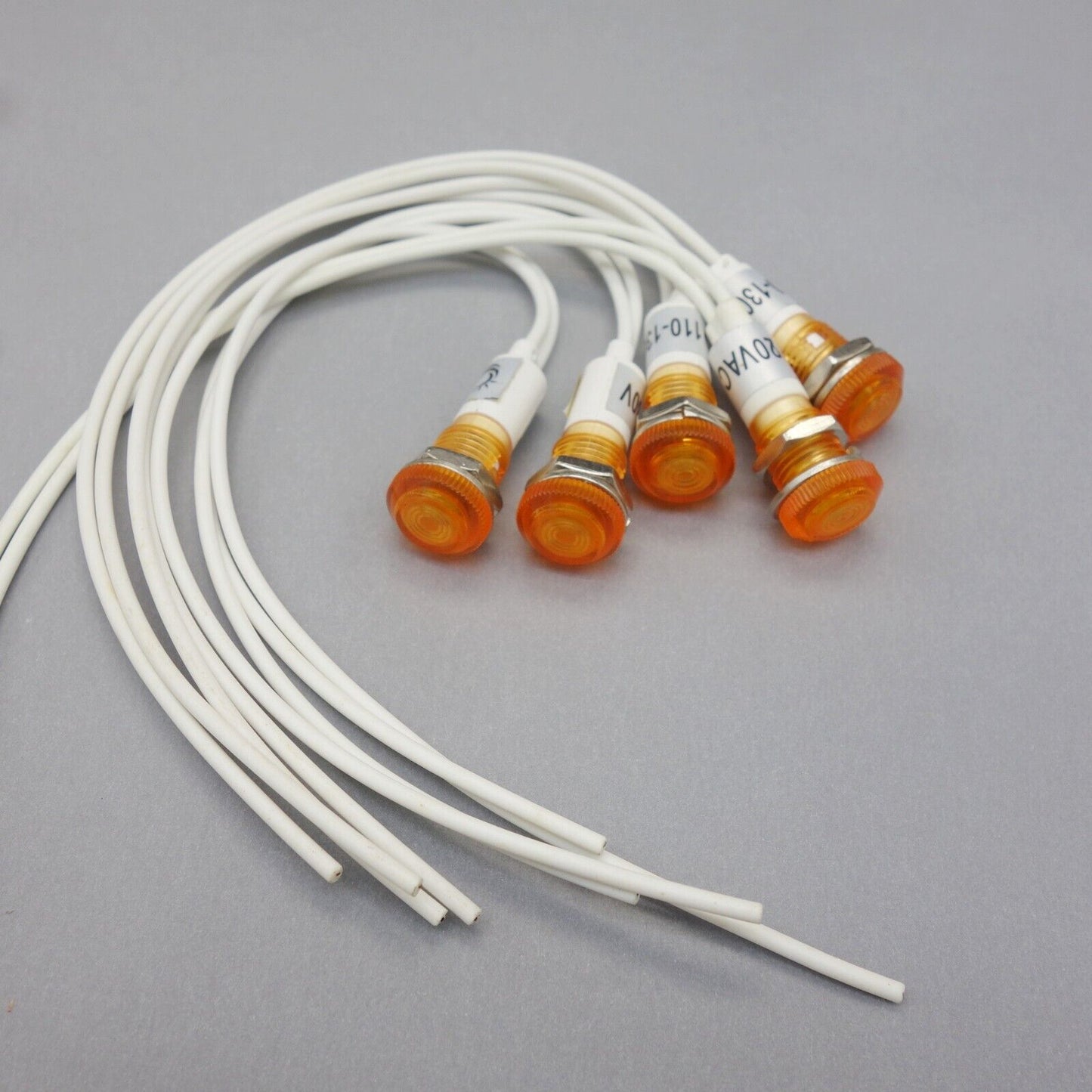 5Pcs 120V AC/DC 10mm YELLOW Panel Mounting LED Indication Signal Pilot Lights