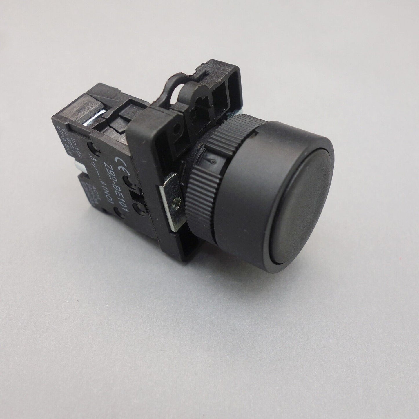 2PCS 22MM PUSHBUTTON SWITCH FITS XB2EA21 Black 1No flush push Momentary Plastic