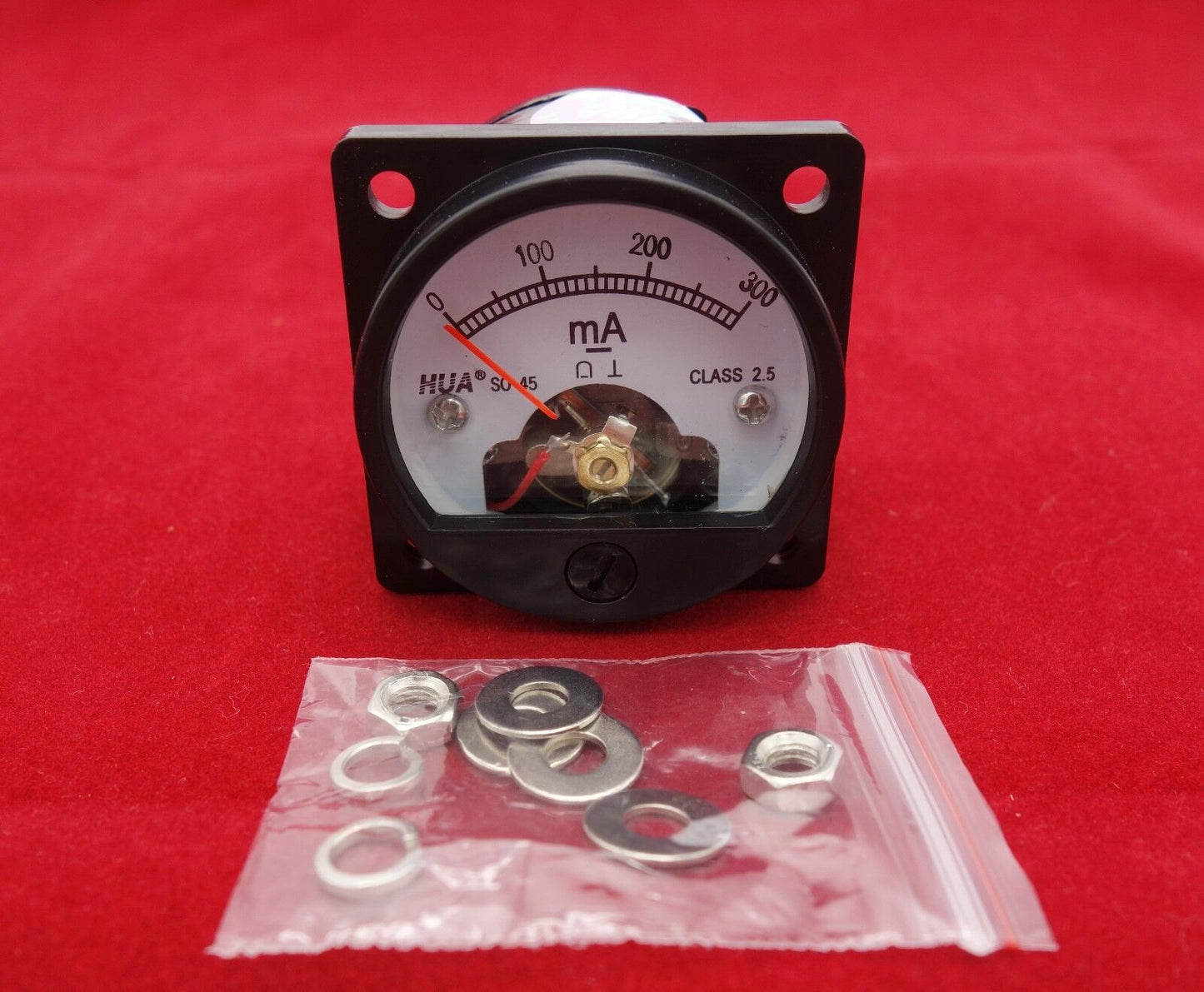 1PC DC 0-300MA Analog Ammeter Panel AMP Current Meter SO45 Cutout 45mm