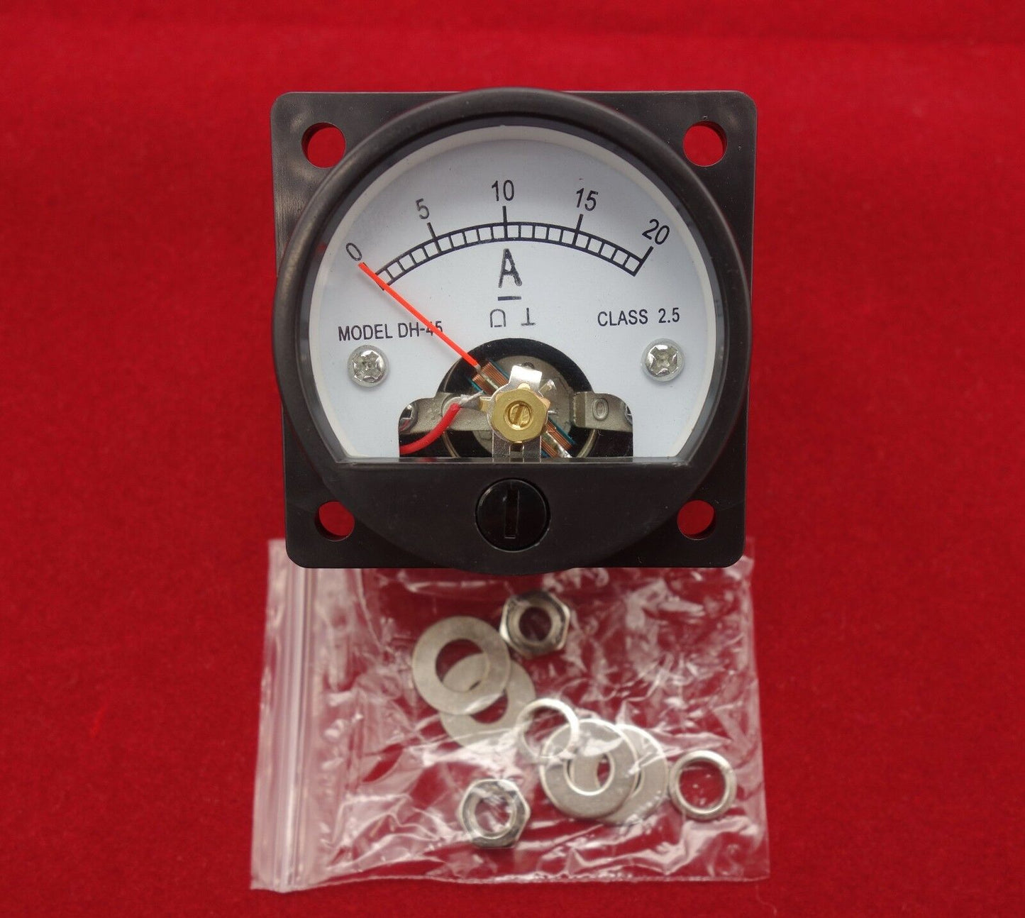 1PC DC 0-20A Analog Ammeter Panel AMP Current Meter SO45 Cutout 45mm