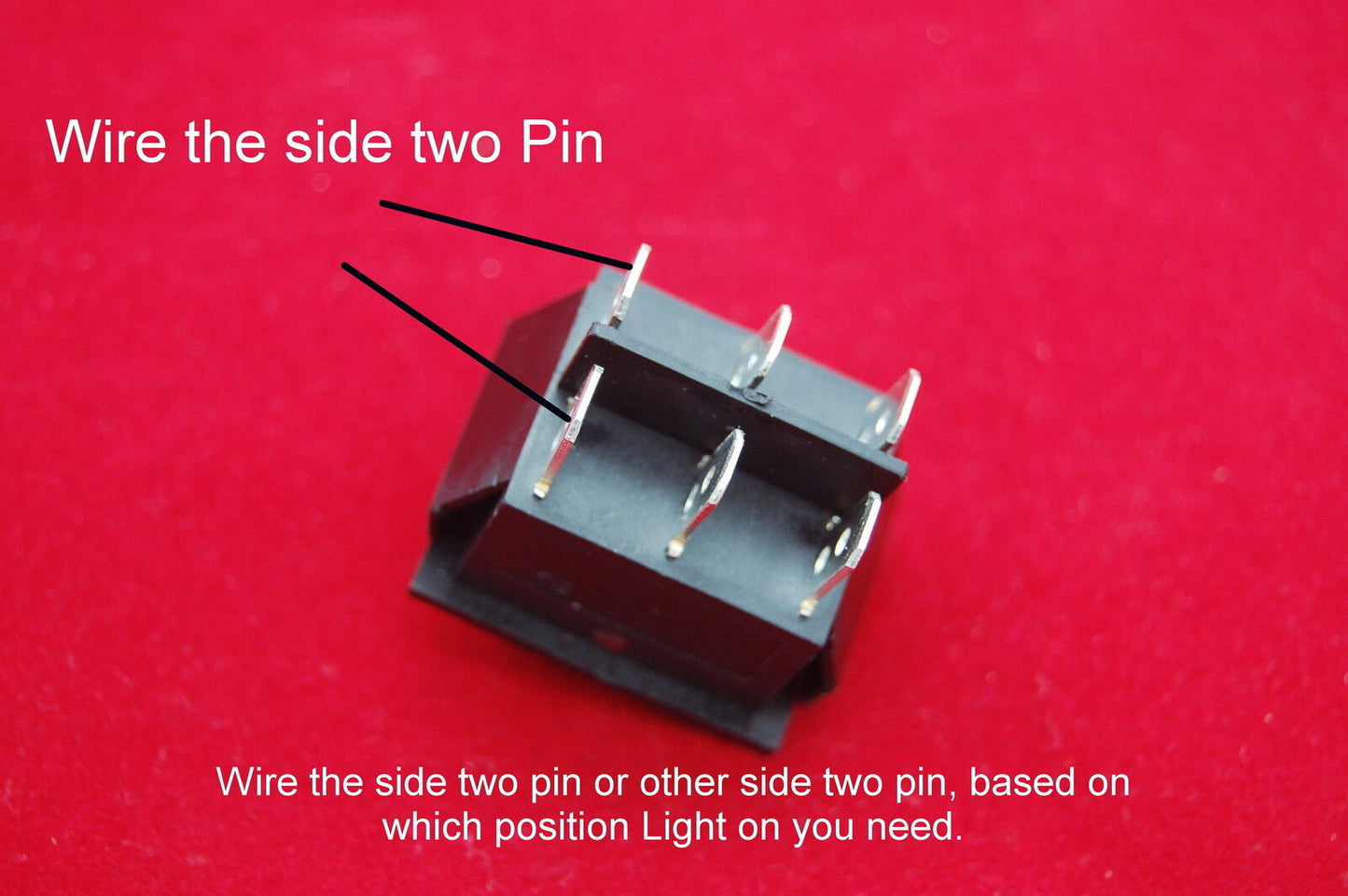 5Pcs RED Light Illuminated 2 Position Boat Rocker Switch 6 Pin 220V AC
