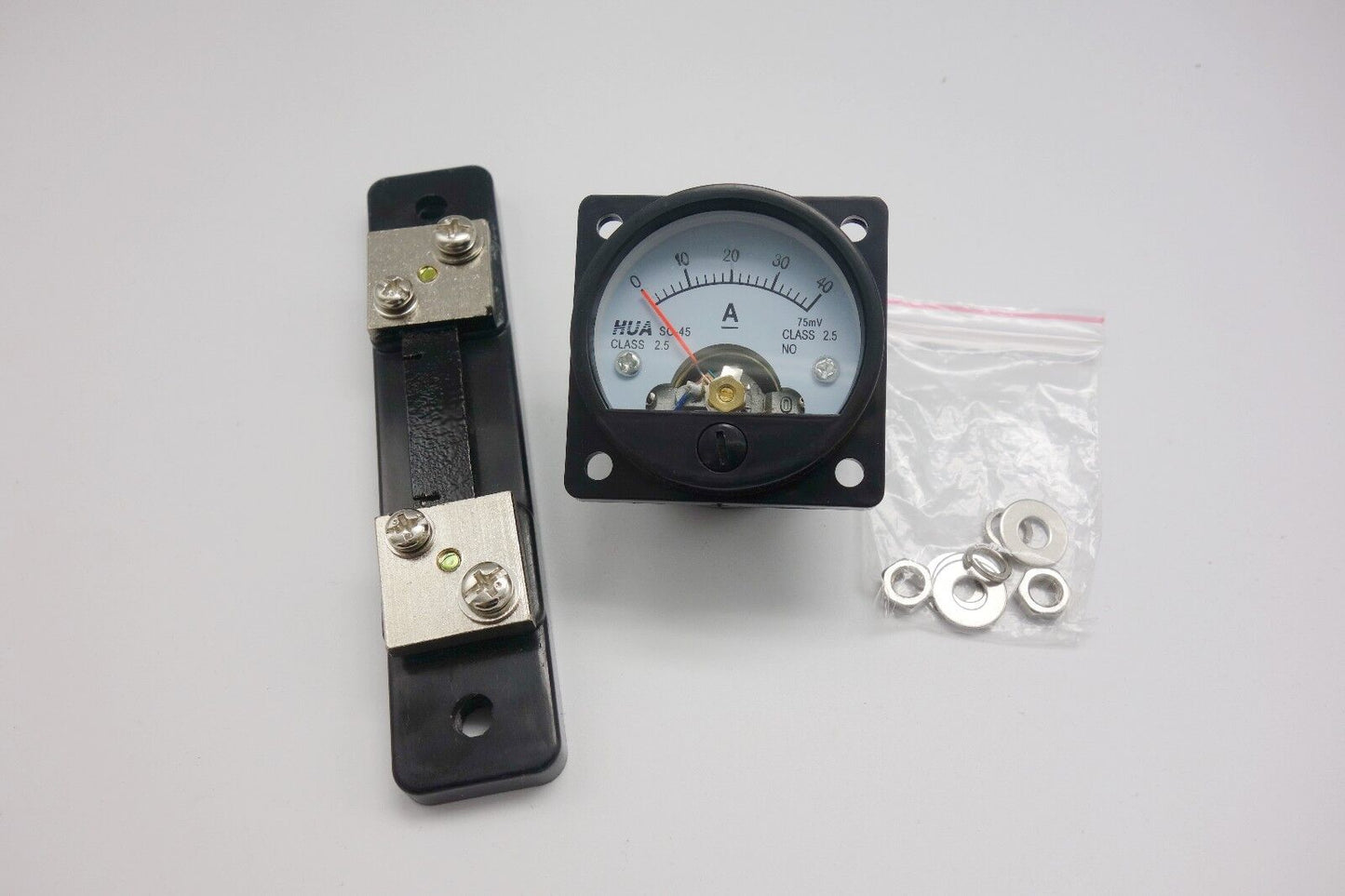 1PC DC 0-30A Analog Ammeter Panel AMP Current Meter SO45 Cutout 45mm with Shunt