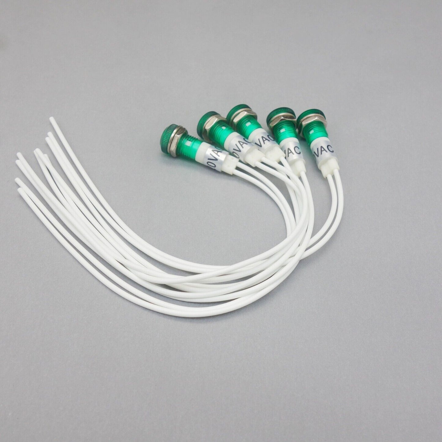 5Pcs 120V AC 10mm GREEN Panel Mounting LED Indication Signal Pilot Lights