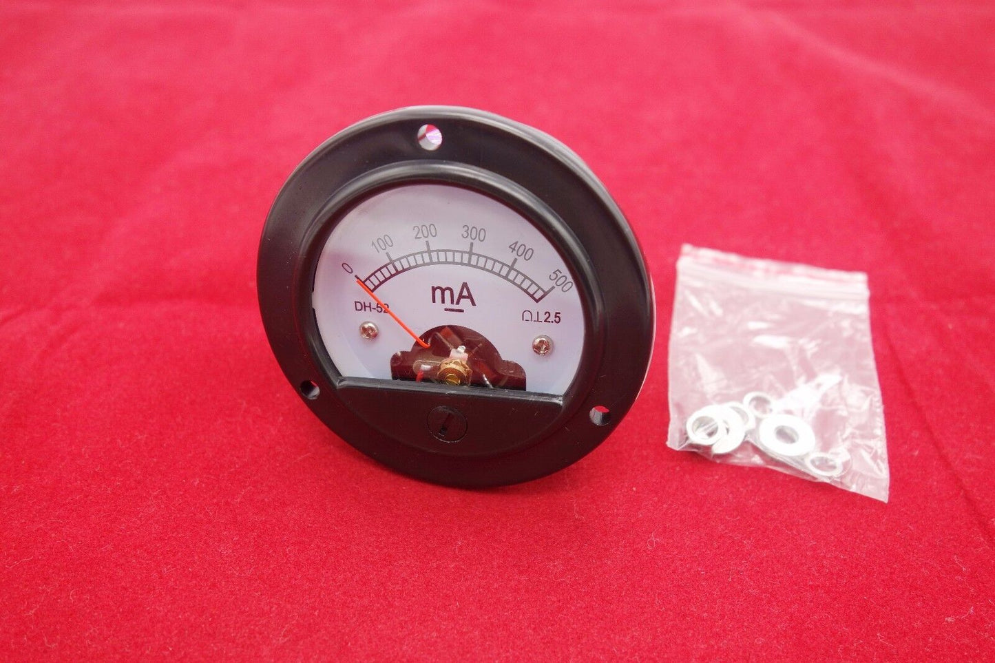 DC 0- 500mA Round Analog Ammeter Panel Current Dia. 66.4mm DH52 direct connect
