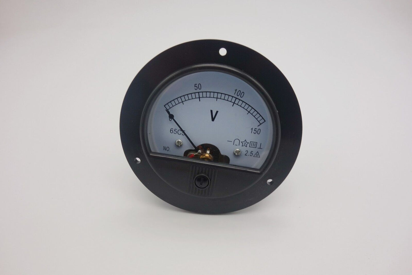 1PC DC 0-150V Round Analog Voltmeter Voltage Panel Meter Dia.90mm Plastic