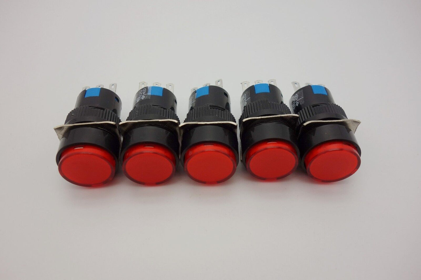5PCS 16MM Red ROUND Maintained Latching PUSH BUTTON SWITCH 3 PINS 250V 3A