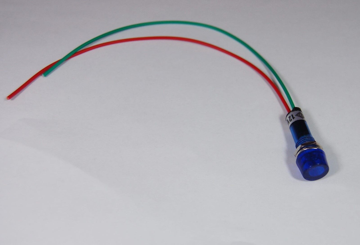 50 Pcs 12V AC/DC 10mm Blue Mini LED Pilot Lights CYLINDRICAL Cap with wire