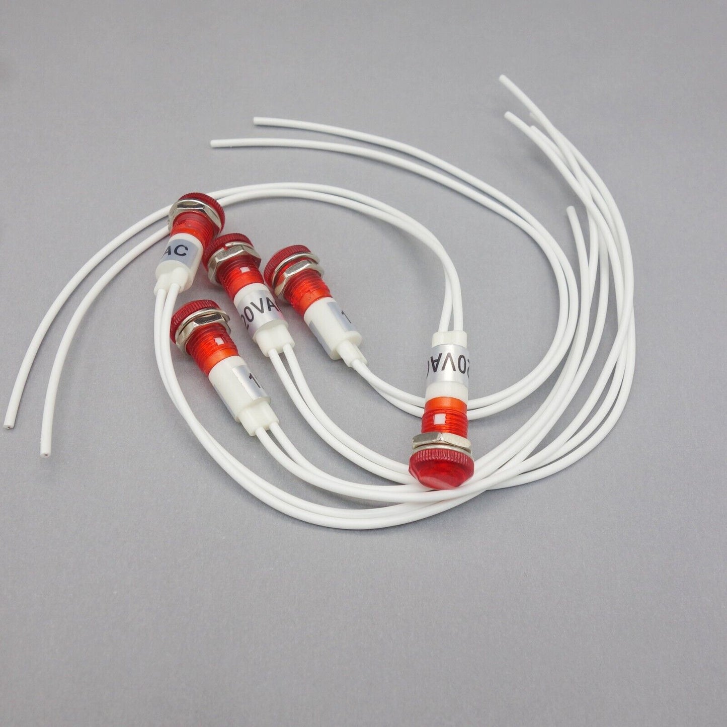 50 Pcs 120V AC 10mm RED Panel Mounting LED Indication Signal Pilot Lights