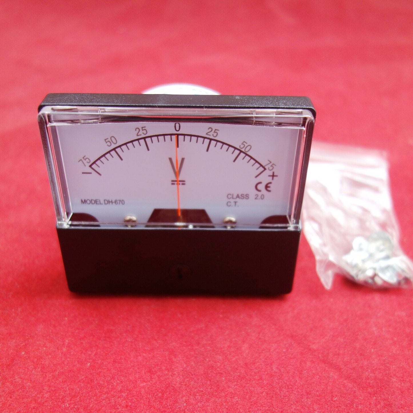 DC Minus Zero Plus -75V-+75V DH670 60*70mm Analog Voltage Analogue Panel meter