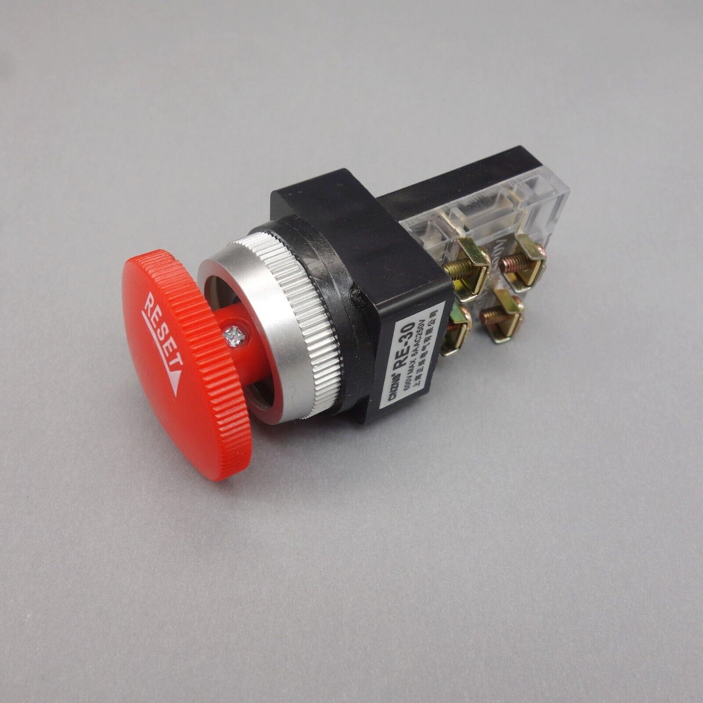 1PC Cutout Dia. 30mm Turn to release RED 40mm Mushroom Head push button switch