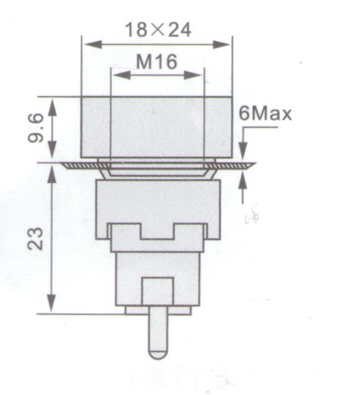 2PCS 16MM RED Rectangle Momentary PUSH BUTTON ILLUMINATED 120V 5 PINS