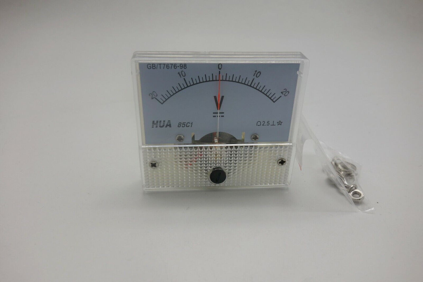 DC Minus Zero Plus -20V-+20V Analog 85C1 56*64mm Voltage Analogue Panel meter