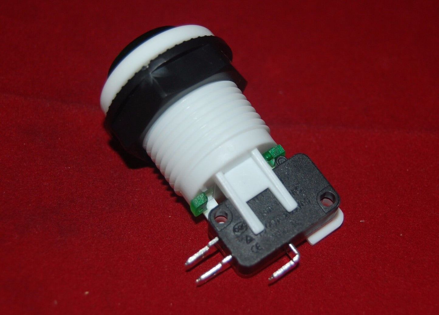 2PCS 27mm Green Pushbutton with Micro Switch 250V AC 15A