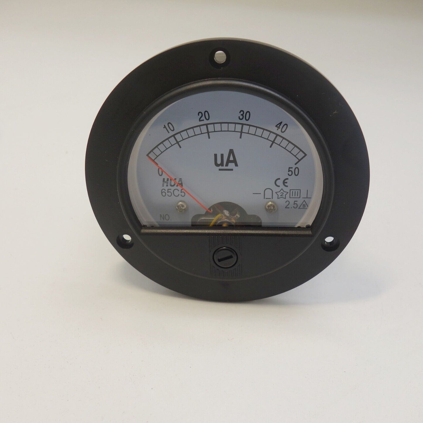 DC 0-50uA Round Analog Ammeter Panel AMP Current Meter Dia. 90mm Direct Connect