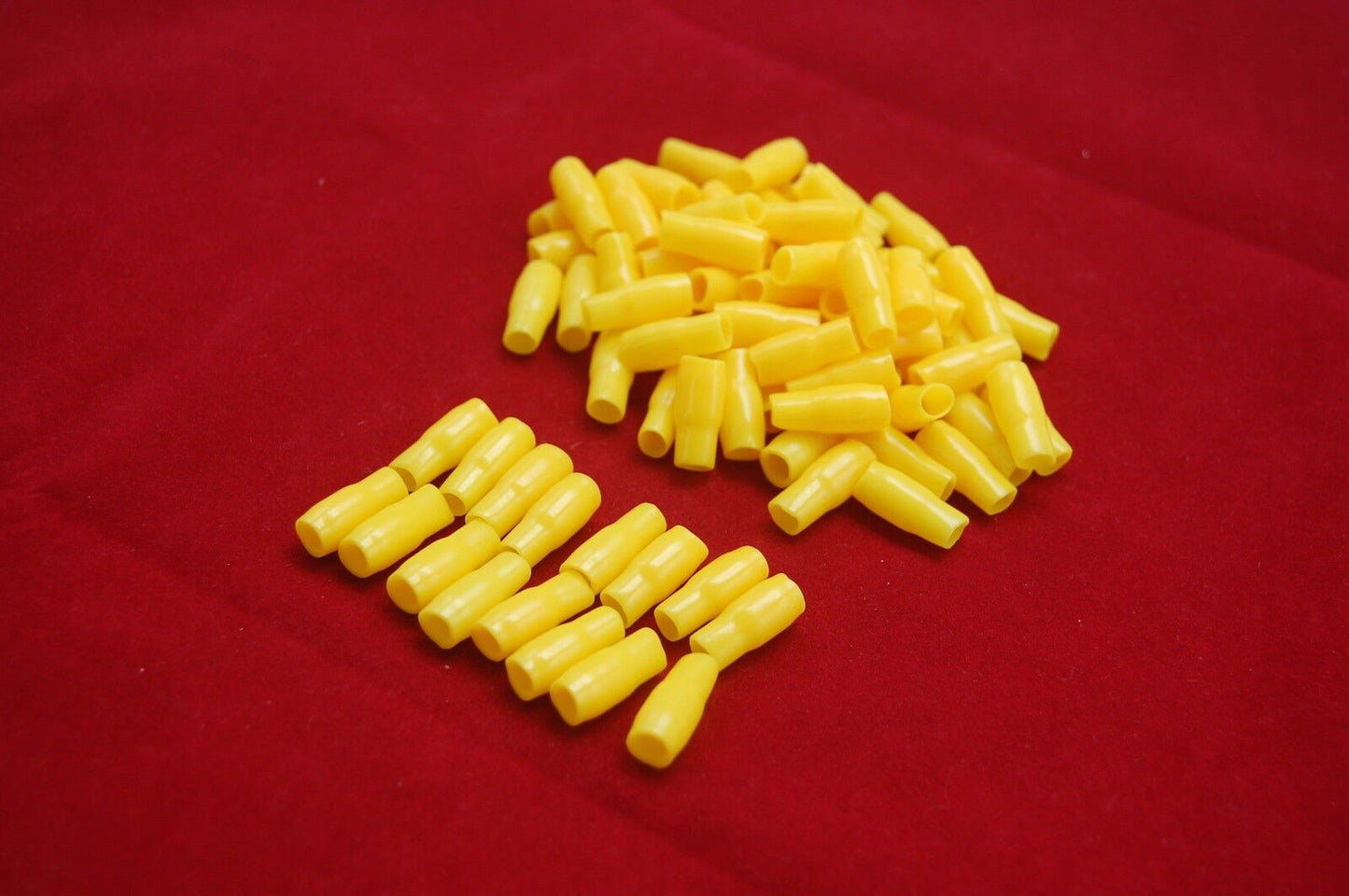 100PCS V-5.5 Vinyl Wire End Caps YELLOW PVC Material Crossing Setting 5.5MM