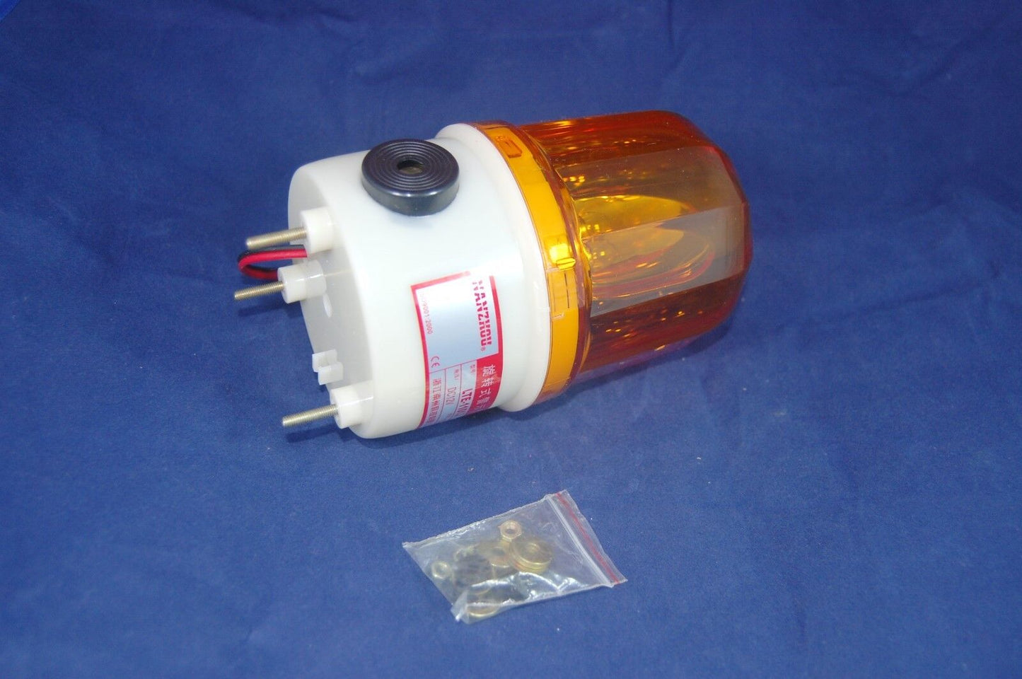 1pc Bulb Revolving Warning light Φ100mm 90-130RPM Amber 24V DC With Buzzer