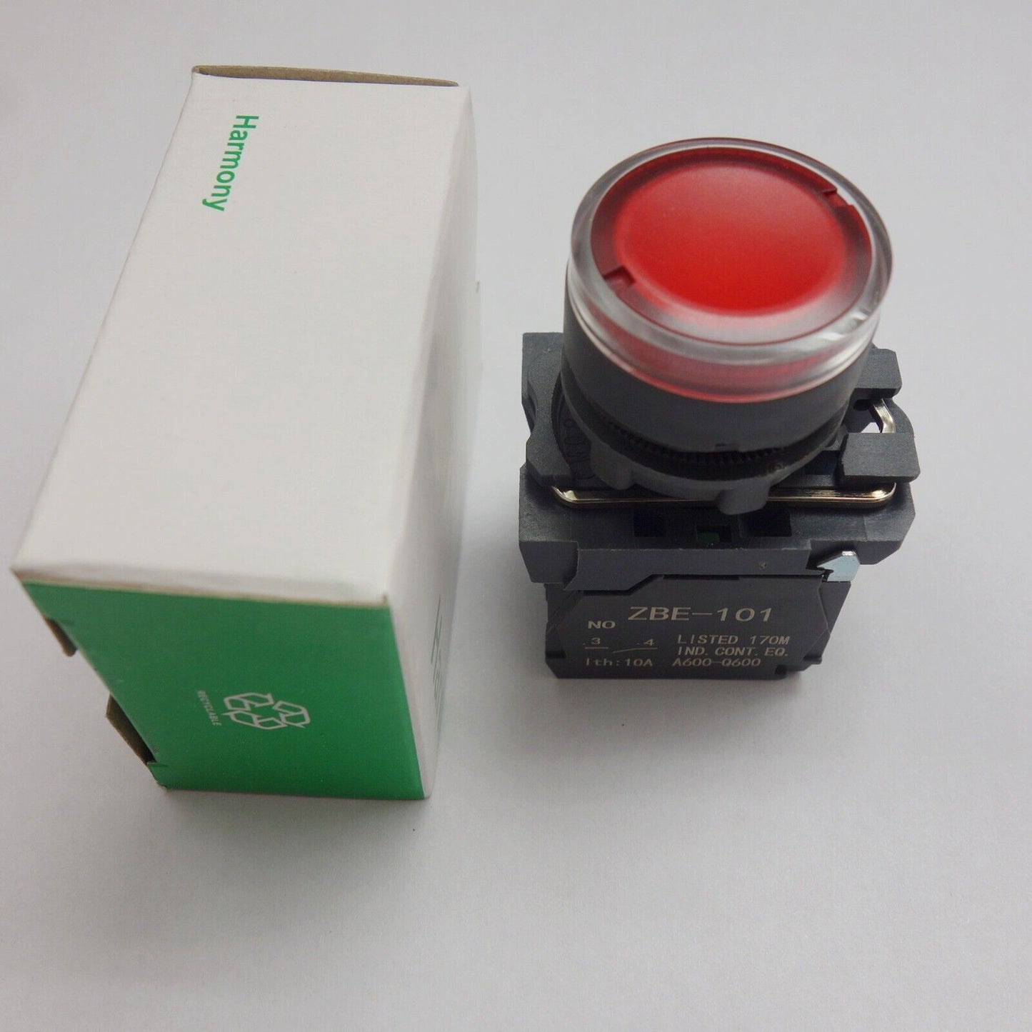 Illuminated pushbutton with flush push Fits XB5AW34M5 RED 220V LED Momentary