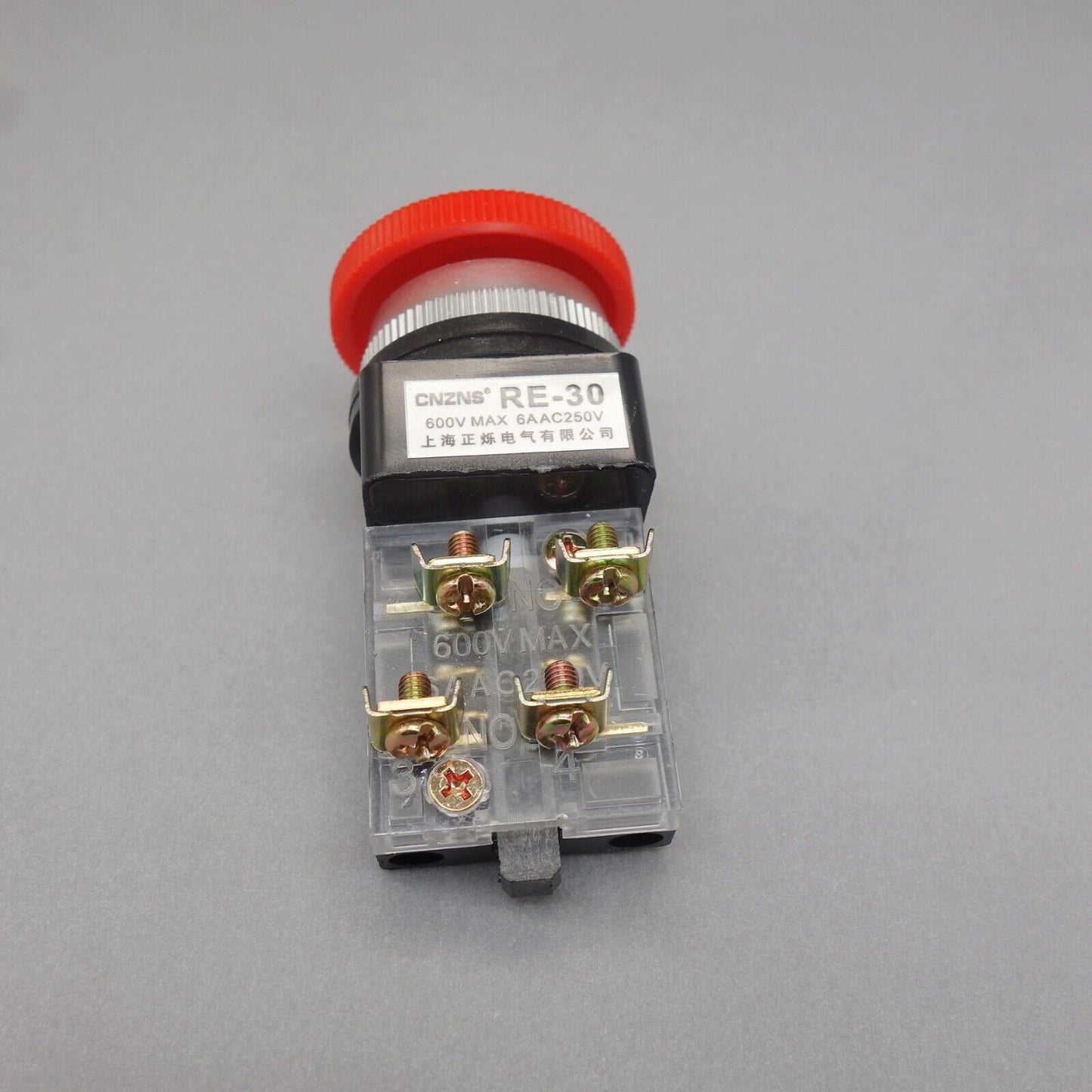 1PC Cutout Dia. 30mm Turn to release RED 40mm Mushroom Head push button switch