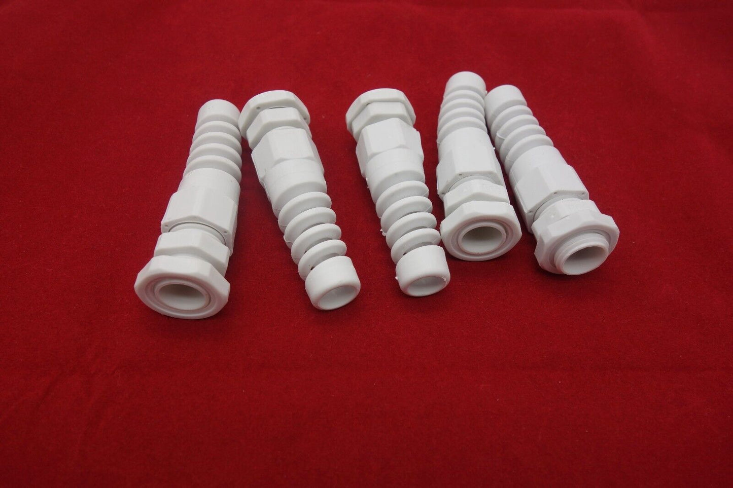 5PCS Gray Spiral Cable Gland PG9 Cable Range 4-8MM Nylon IP68 Waterproof