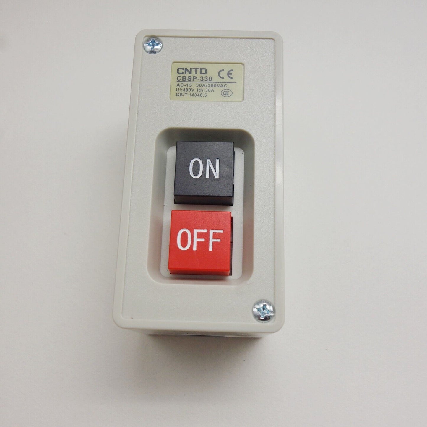 1PC 3 PHASES 3.7KW 30A ON/OFF Self-Locking POWER PUSHBUTTON SWITCH Fits TBSP330