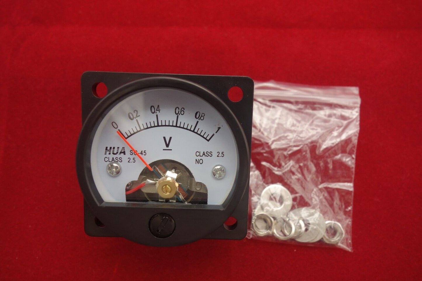 DC 0-1V Analog Voltmeter Analogue Voltage panel meter SO45 directly Connect