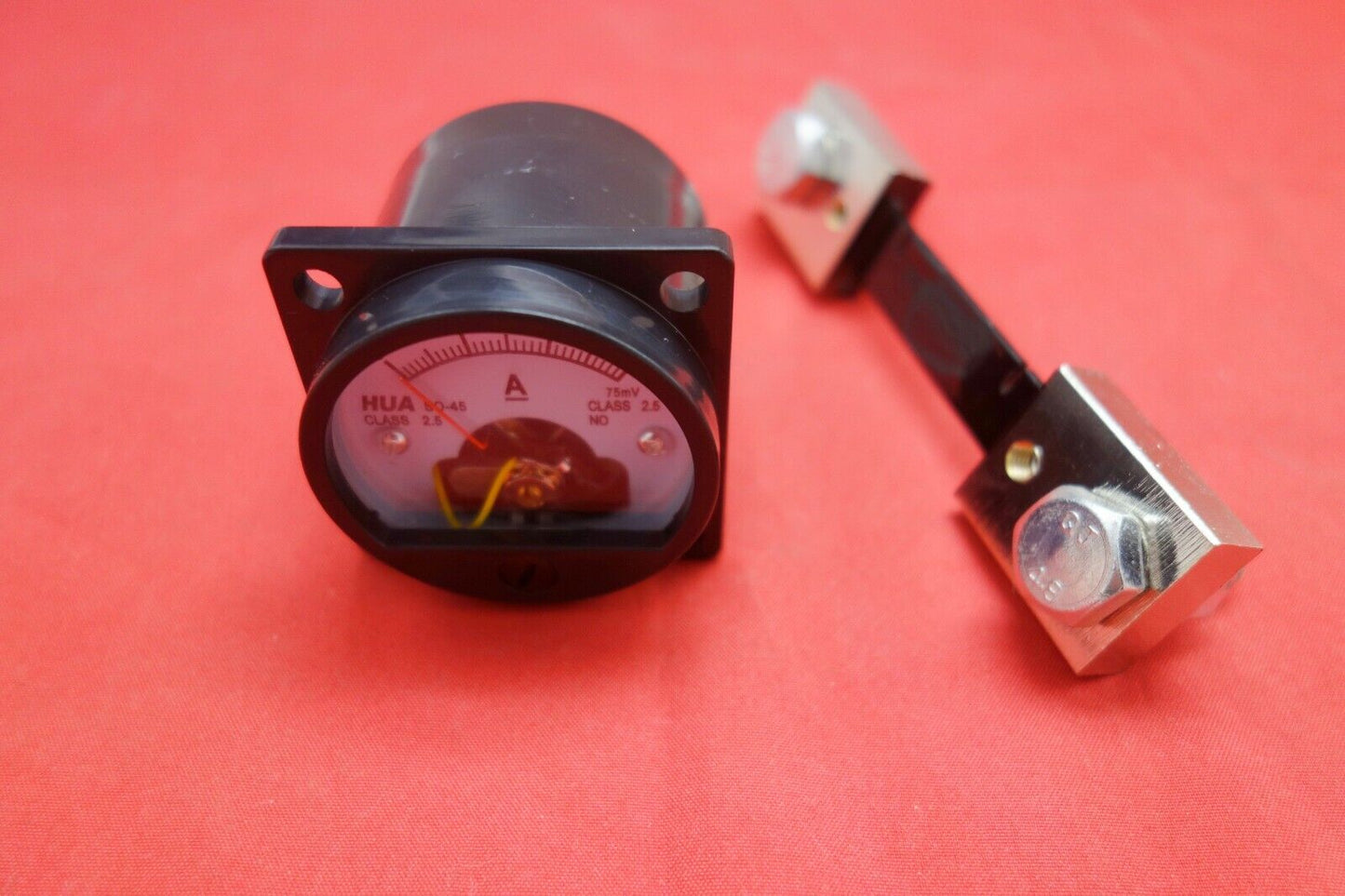 1PC DC 0-75A Analog Ammeter Panel AMP Current Meter SO45 Cutout 45mm with Shunt