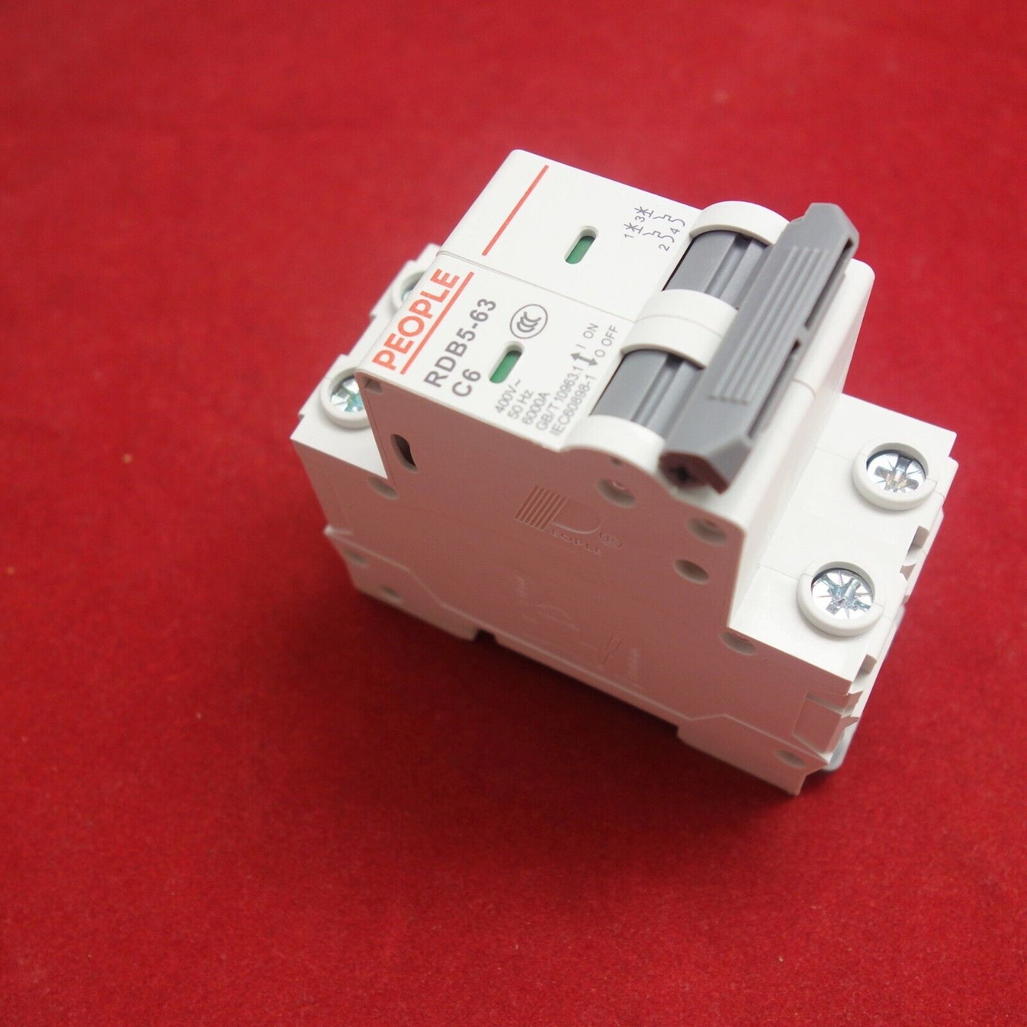 1Pc 2 Pole 6A Miniature Circuit Breaker RDB5-63 C6 6KA Breaking Capacity MCB