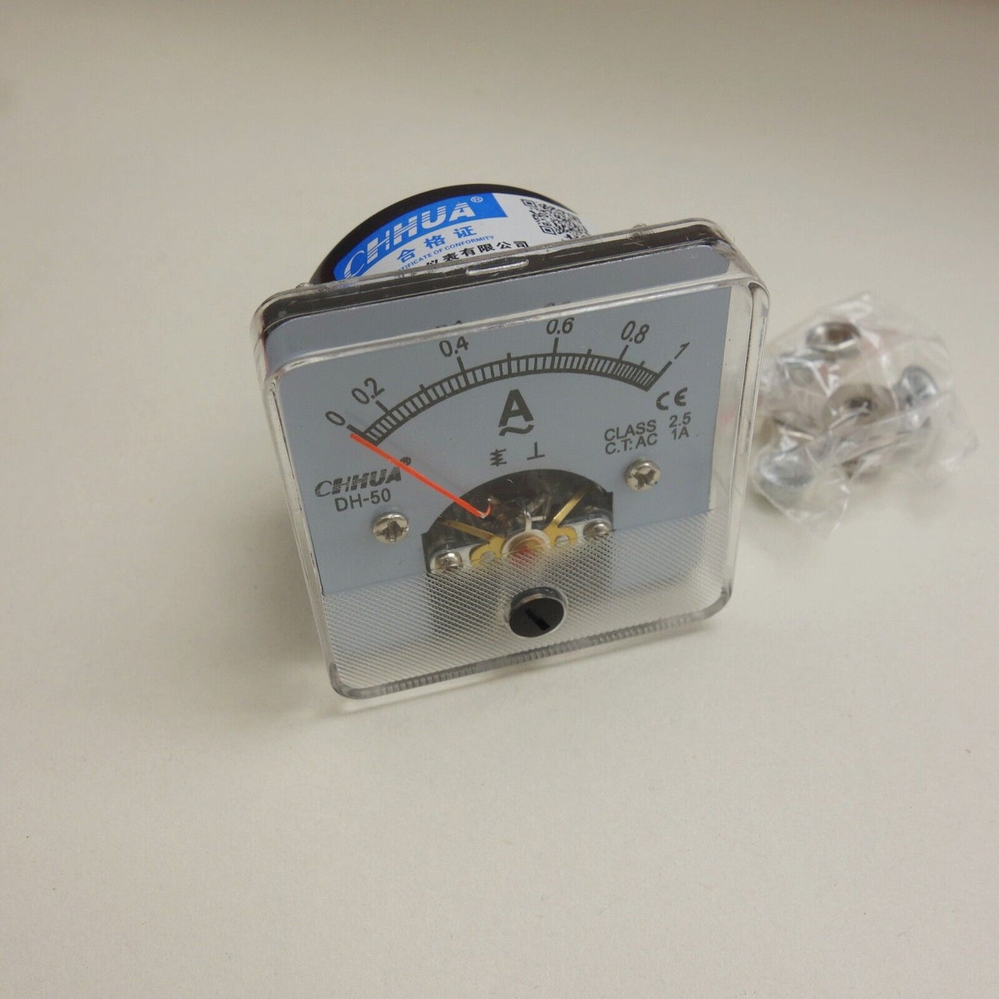 1PC AC 1A Analog Ammeter Panel AMP Current Meter 50*50mm 0-1A