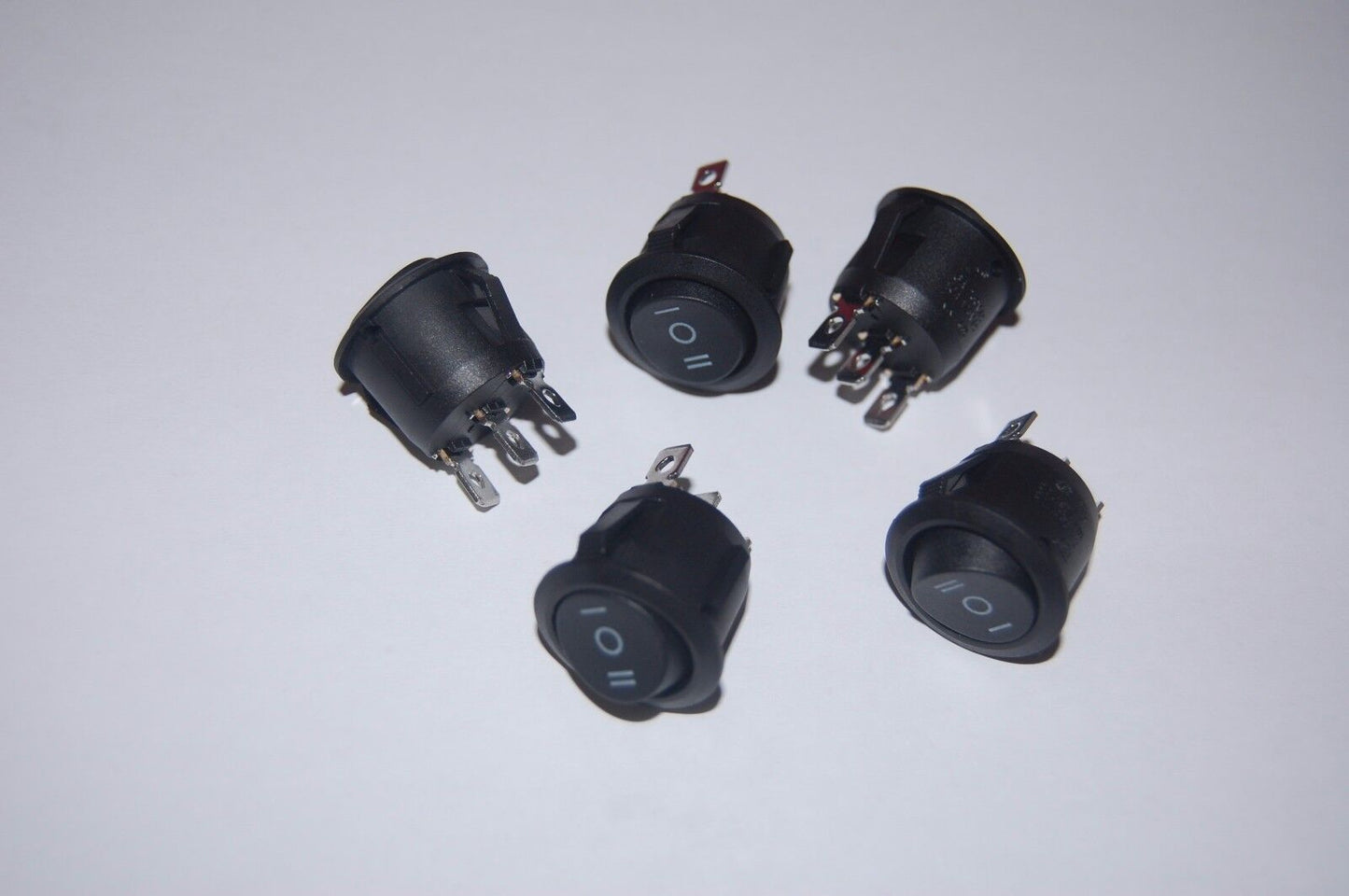 10Pcs Round 3 Position ON-OFF-ON Boat Rocker Switch 3 Pin 250V AC 6A Maintain