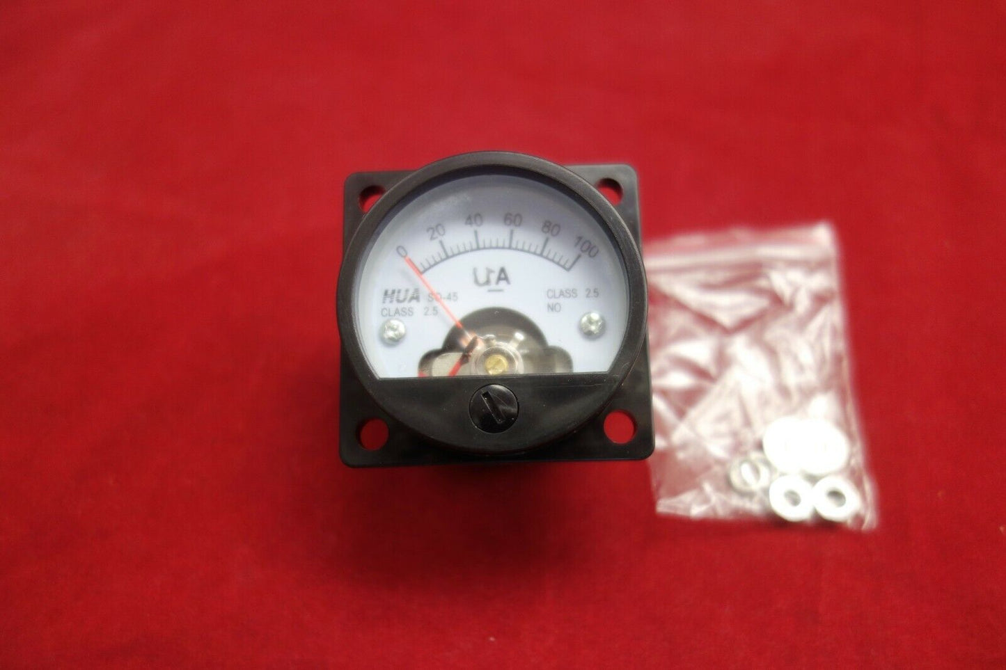 1PC DC 0-100uA Analog Ammeter Panel AMP Current Meter SO45 Cutout 45mm