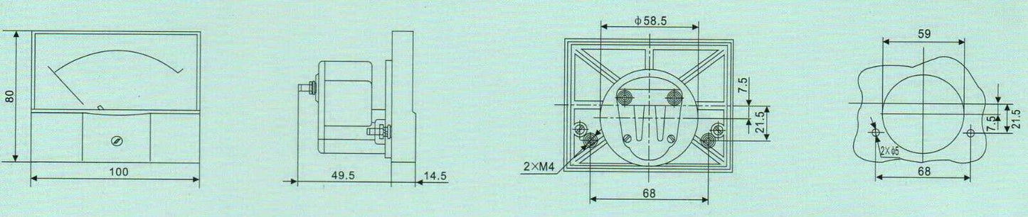 1pc DC 1mA Analog Ammeter Panel Current Meter 44C2 80*100MM DC directly Connect